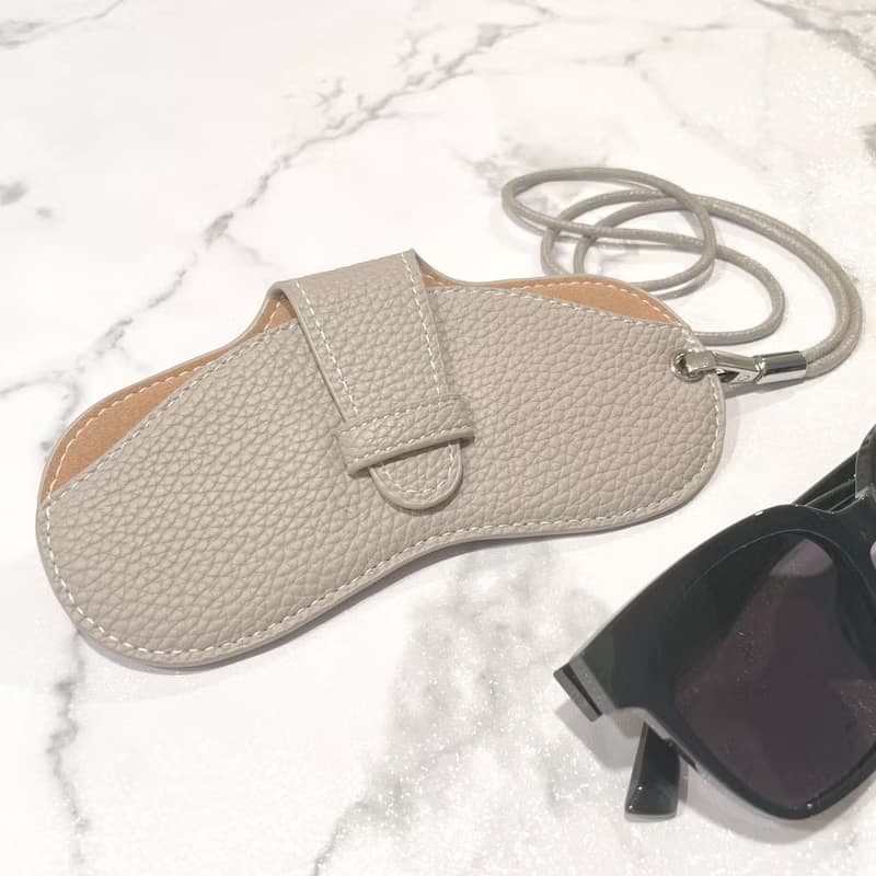 時尚荔枝皮紋╳軟質眼鏡套_附掛繩