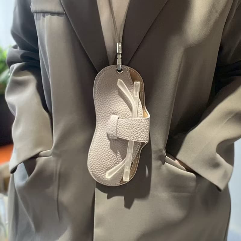 時尚荔枝皮紋╳軟質眼鏡套_附掛繩