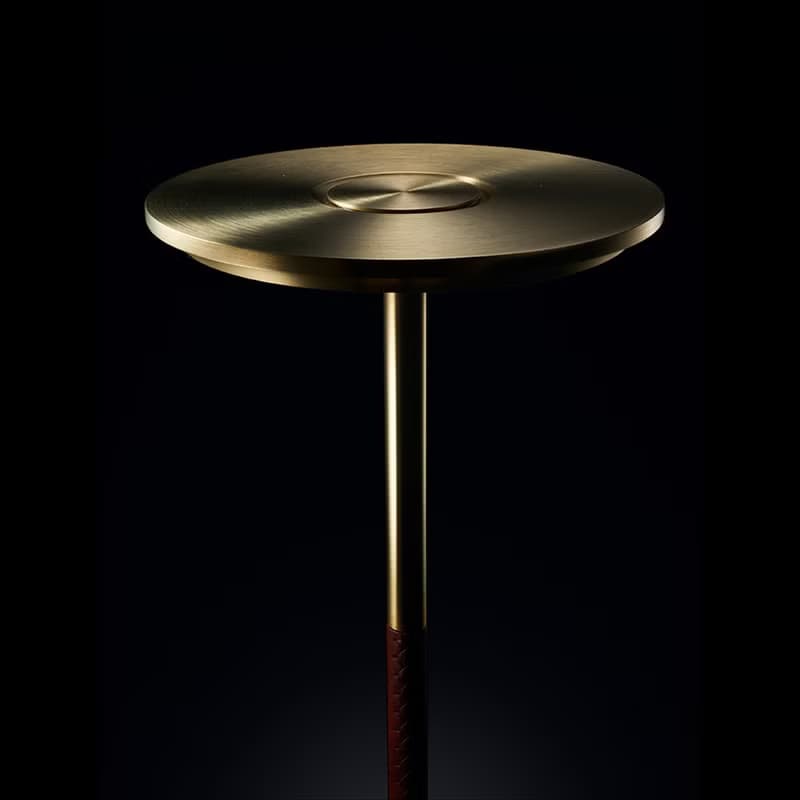 AMBIENTEC | TURN CRAFT Brass 無線桌燈 黃銅深棕色皮革