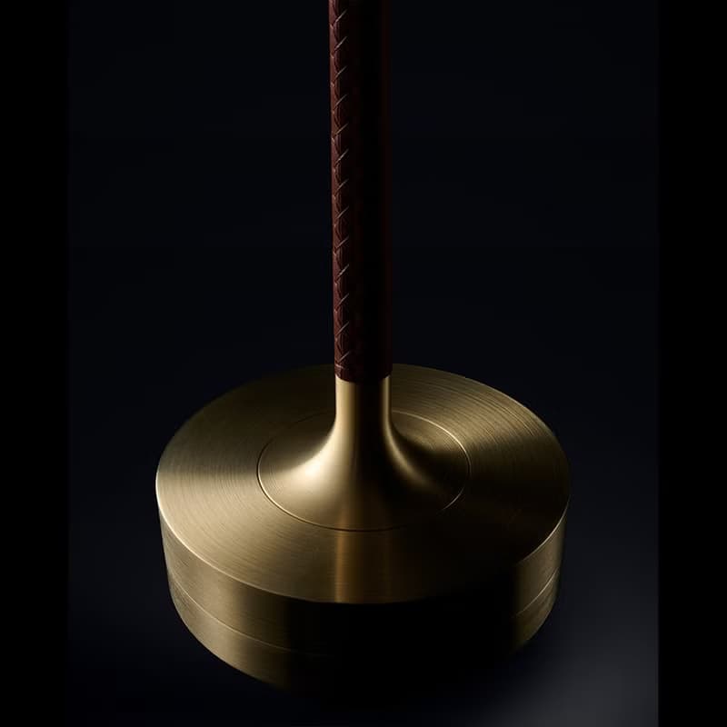 AMBIENTEC | TURN CRAFT Brass 無線桌燈 黃銅深棕色皮革