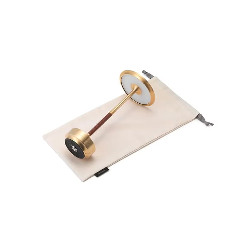 AMBIENTEC | TURN CRAFT Brass 無線桌燈 黃銅深棕色皮革