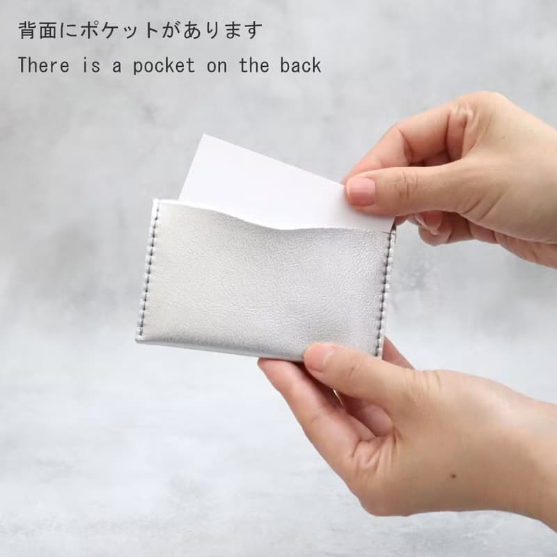 お得な薄型ミニ財布と名刺入れのセット　ミニマリストさんにピッタリ　超軽量で水や傷に強い丈夫な上質人工皮革製