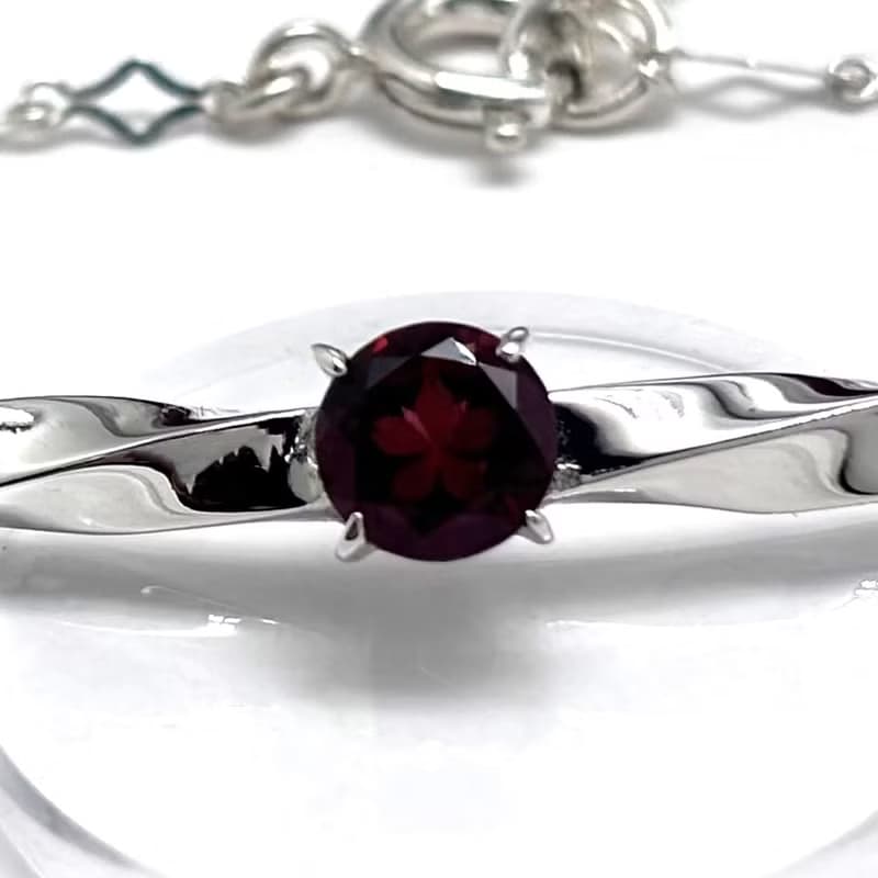 桜/ガーネット/ブレスレット/シルバー925/シルバーアクセサリー/和風/着物/日本製/送料無料