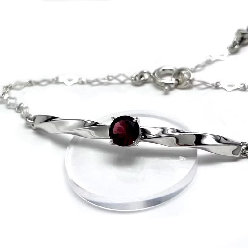 桜/ガーネット/ブレスレット/シルバー925/シルバーアクセサリー/和風/着物/日本製/送料無料