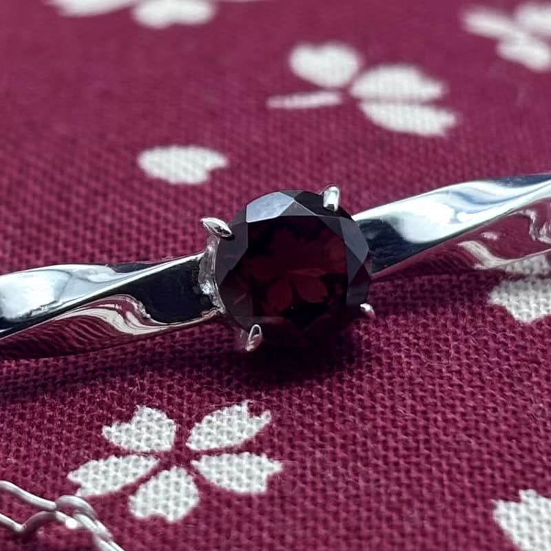 桜/ガーネット/ブレスレット/シルバー925/シルバーアクセサリー/和風/着物/日本製/送料無料