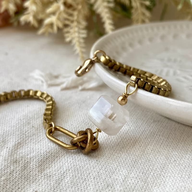 老林雜貨 | 方塊白幽靈手鍊