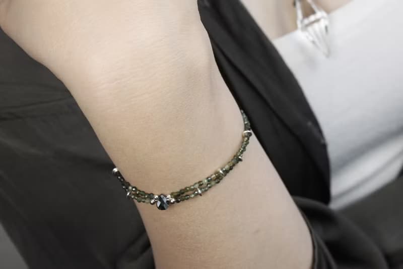 碧草| 自然植系// 綠碧璽純銀手鍊//