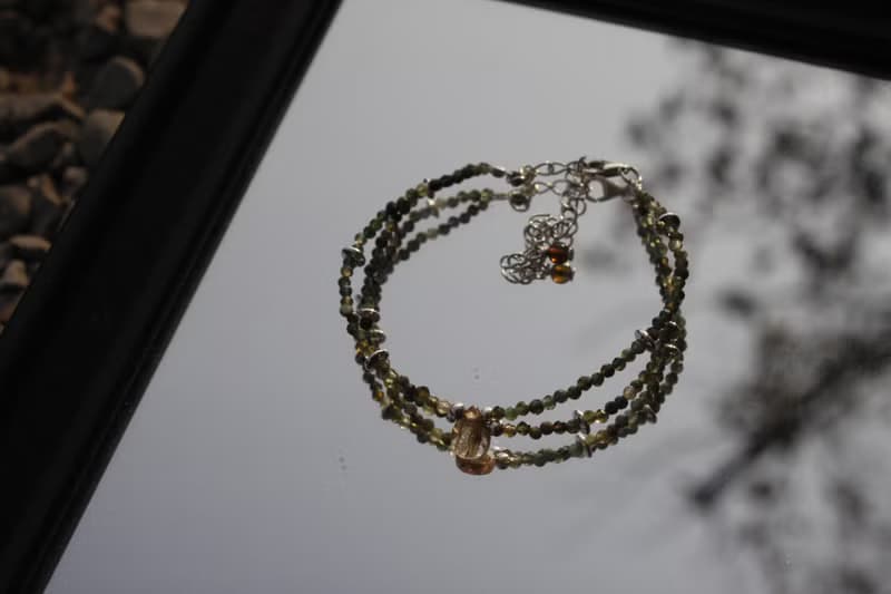 碧草| 自然植系// 綠碧璽純銀手鍊//