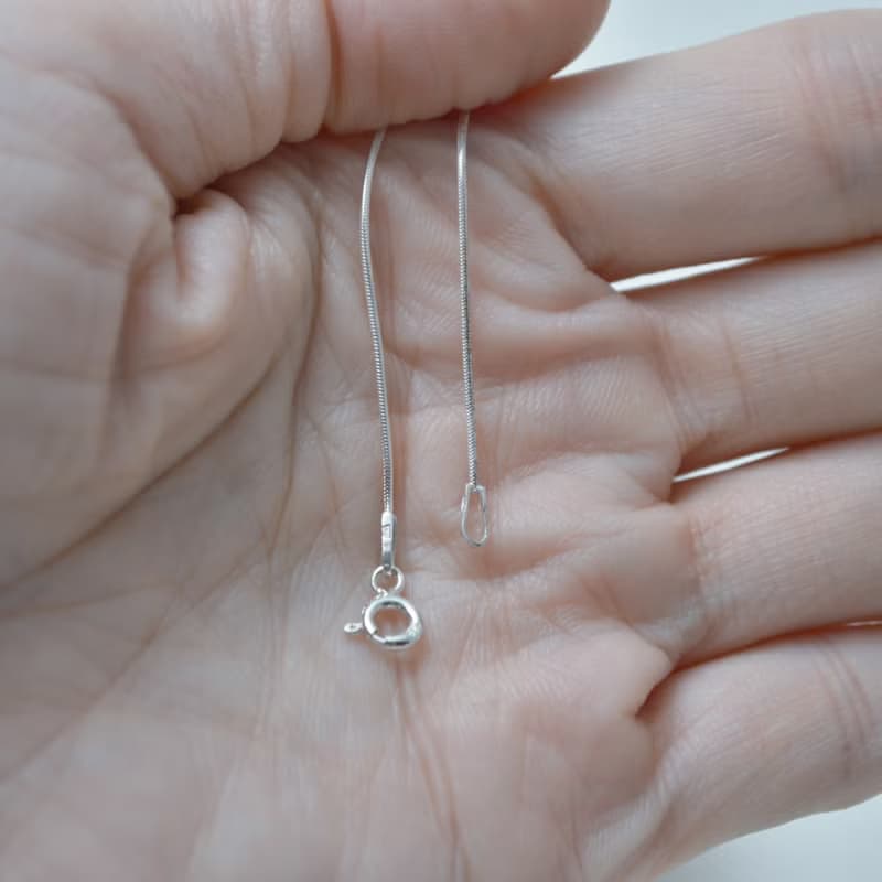 簡單系列-方形刻面海水藍寶‧純銀墜‧純銀鍊項鍊