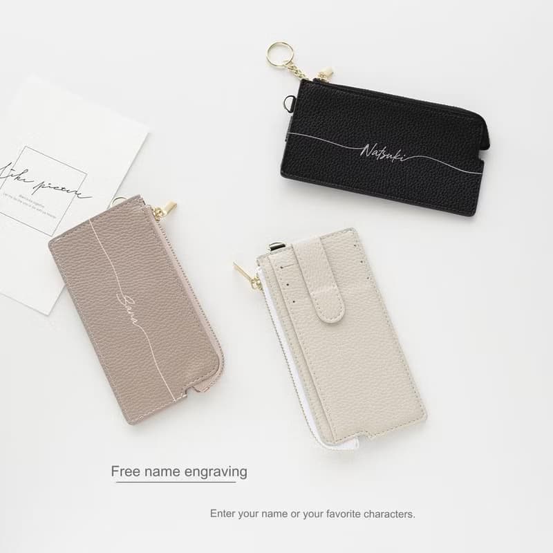 フラグメントケース 【 simple 名入れ 】 財布 ミニ財布 ミニウォレット カードケース キーリング マルチケース コインケース 名入れ無料 HE16U