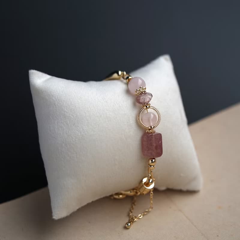 【沁妍】天然石 手鐲 手鍊 | 粉晶 草莓晶 招桃花