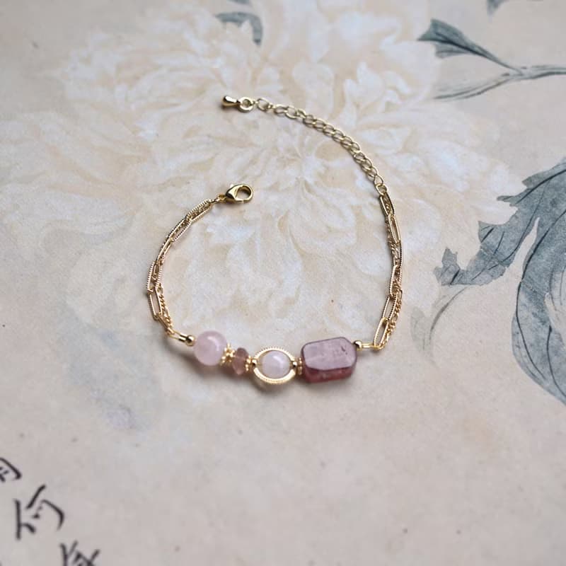【沁妍】天然石 手鐲 手鍊 | 粉晶 草莓晶 招桃花