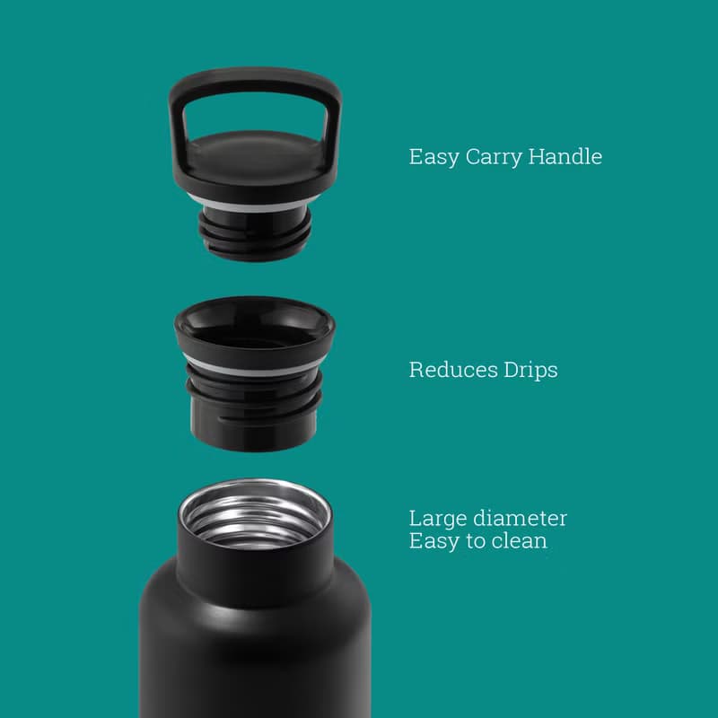 美國HYDY時尚保溫水瓶  CinCin Black系列 | 深青-黑瓶 - 590ml