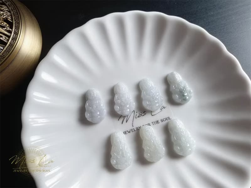 天然緬甸玉翡翠 小觀音 菩薩 保佑小孩子平安健康項鍊 禮物