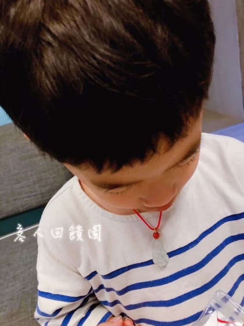 天然緬甸玉翡翠 小觀音 菩薩 保佑小孩子平安健康項鍊 禮物