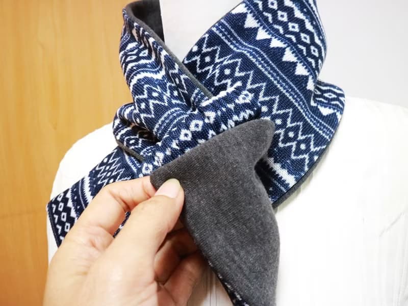 藍原住民風 可調式短圍巾.scarf 保暖圍脖 雙面雙色 大人.小孩均