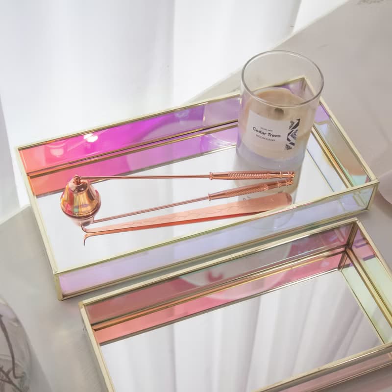 極光/歐若拉玻璃托盤 蠟燭 香水 收納