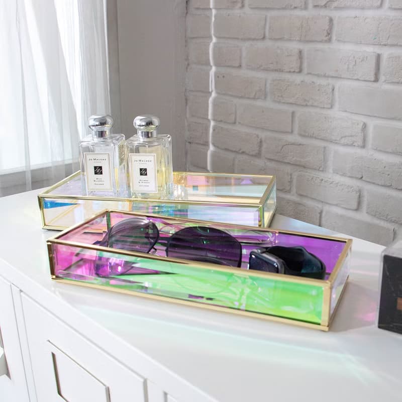 極光/歐若拉玻璃托盤 蠟燭 香水 收納