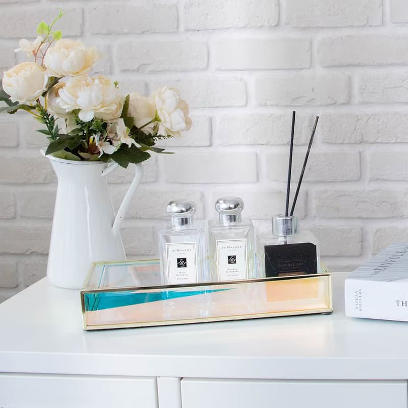 極光/歐若拉玻璃托盤 蠟燭 香水 收納