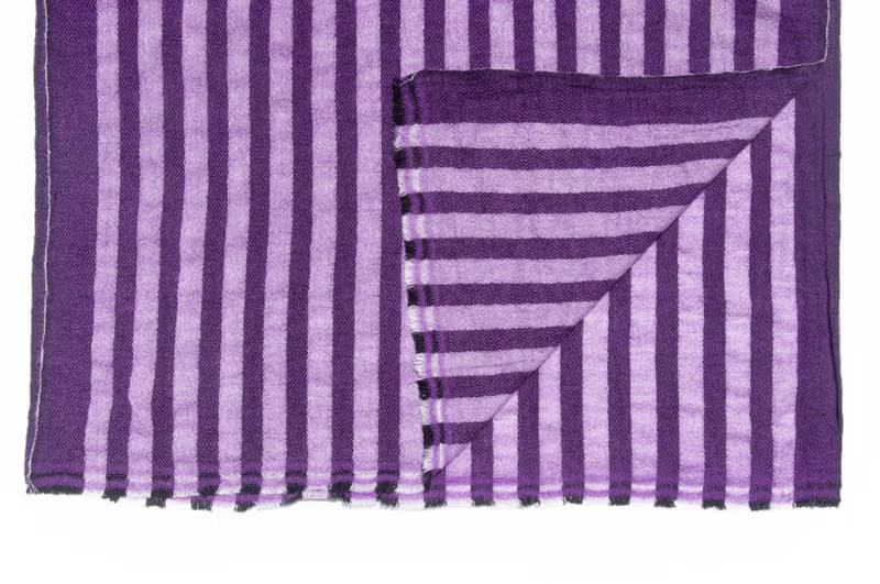 喀什米爾Cashmere 針織圍巾 純羊毛圍巾 手織圍巾 編織圍巾-紫色