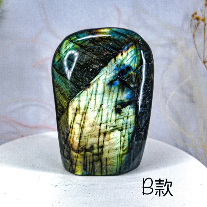 【彩暈拉長擺件】彩暈拉長石擺件 辦公室療癒小物