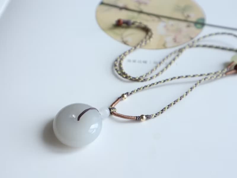 天然煙紫和田玉平安扣吊墜項鏈飽滿厚實冰底煙紫料面包圈平安喜樂