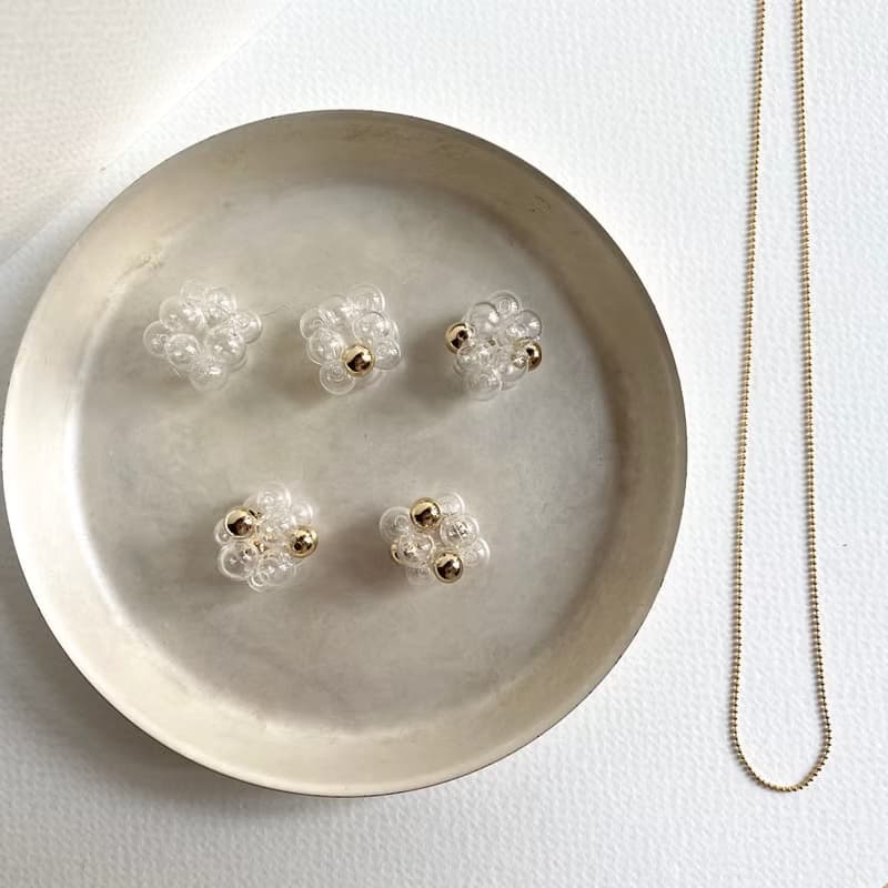 簡約波波銅珠玻璃項鏈 / 頸鏈