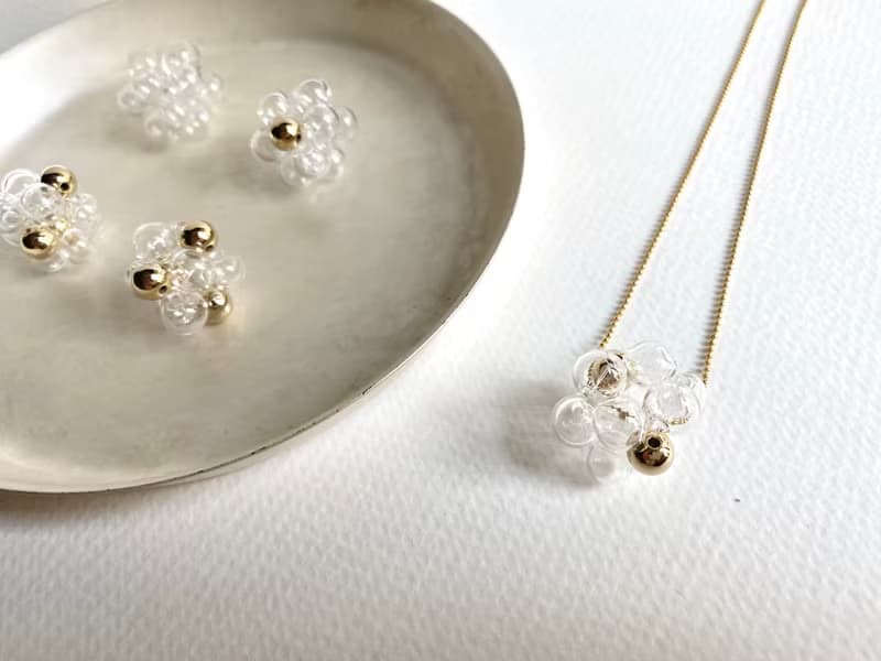 簡約波波銅珠玻璃項鏈 / 頸鏈