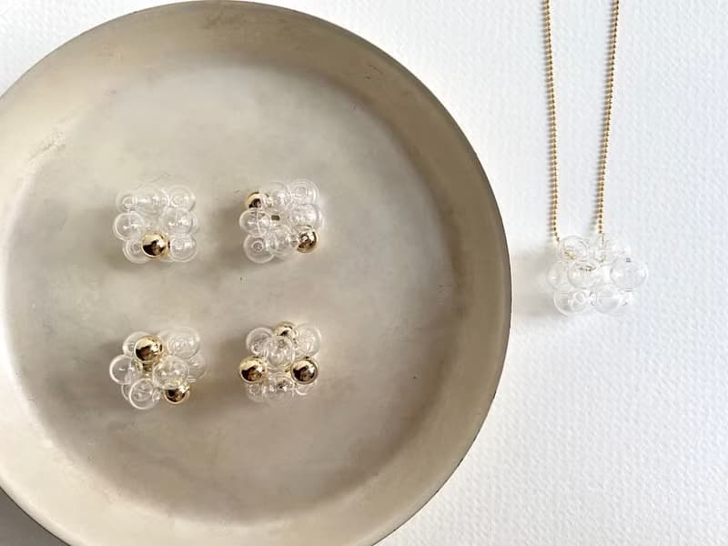 簡約波波銅珠玻璃項鏈 / 頸鏈