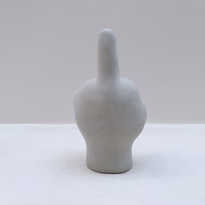 【快速出貨】小手 比中指 水泥擴香石 戒指座 交換禮物
