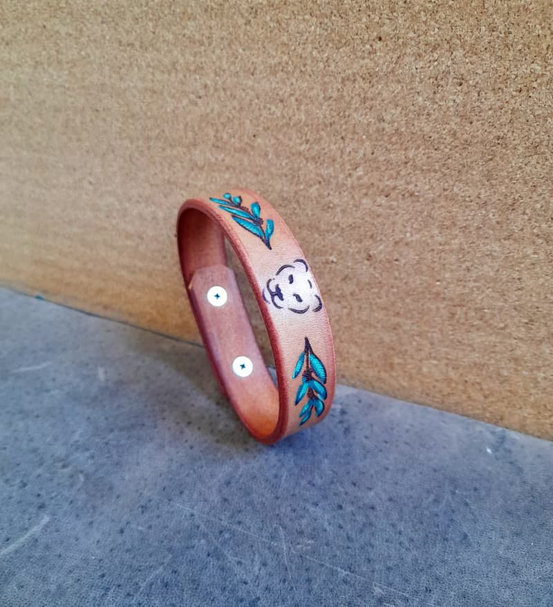 Handmade Leather Lioness Bracelet, Leo Girl Day Gift with secret message