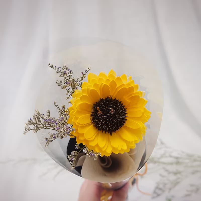 迎向未來向日葵單支畢業花束 /畢業花束/永生花/乾燥花束/太陽花