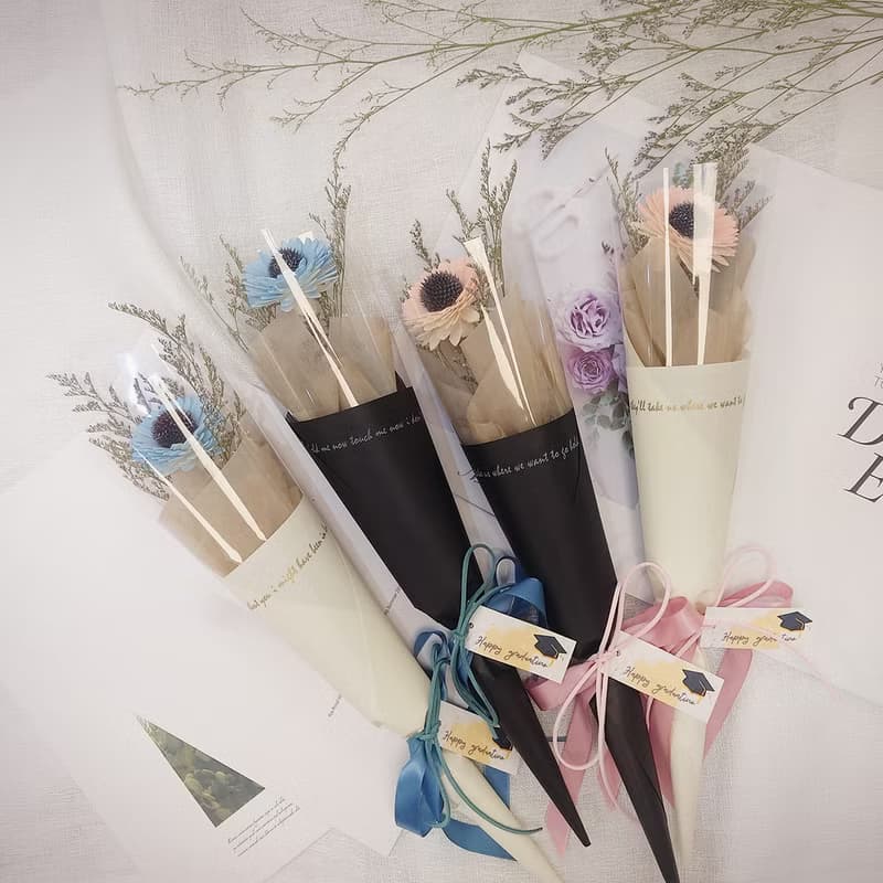 迎向未來向日葵單支畢業花束 /畢業花束/永生花/乾燥花束/太陽花