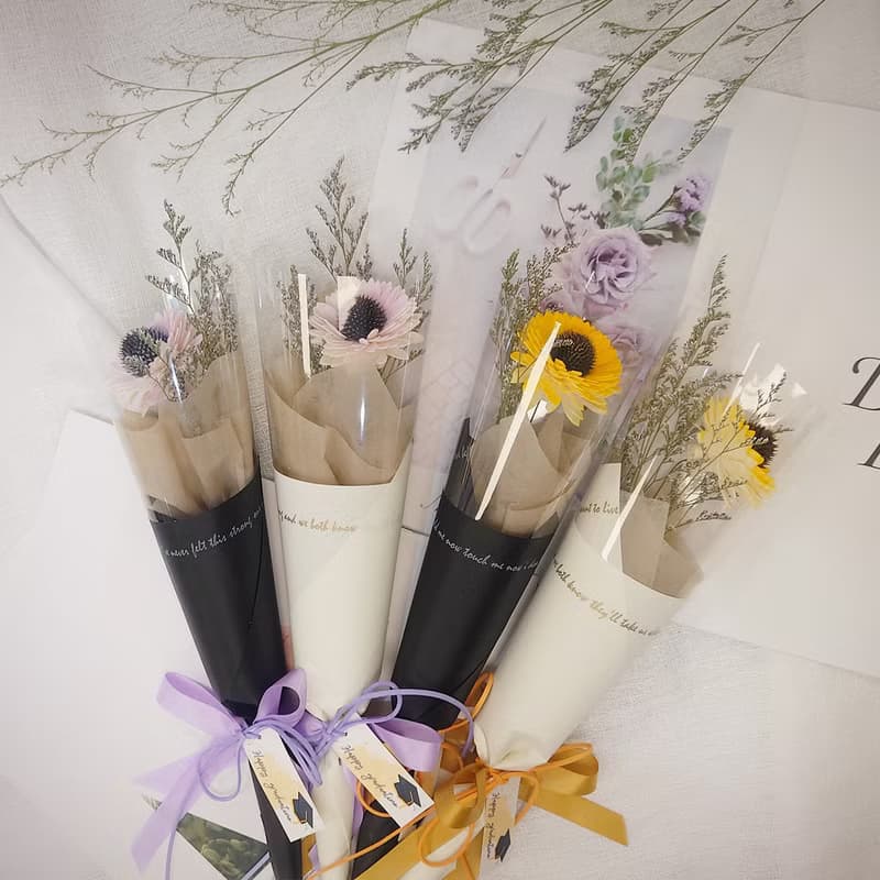 迎向未來向日葵單支畢業花束 /畢業花束/永生花/乾燥花束/太陽花