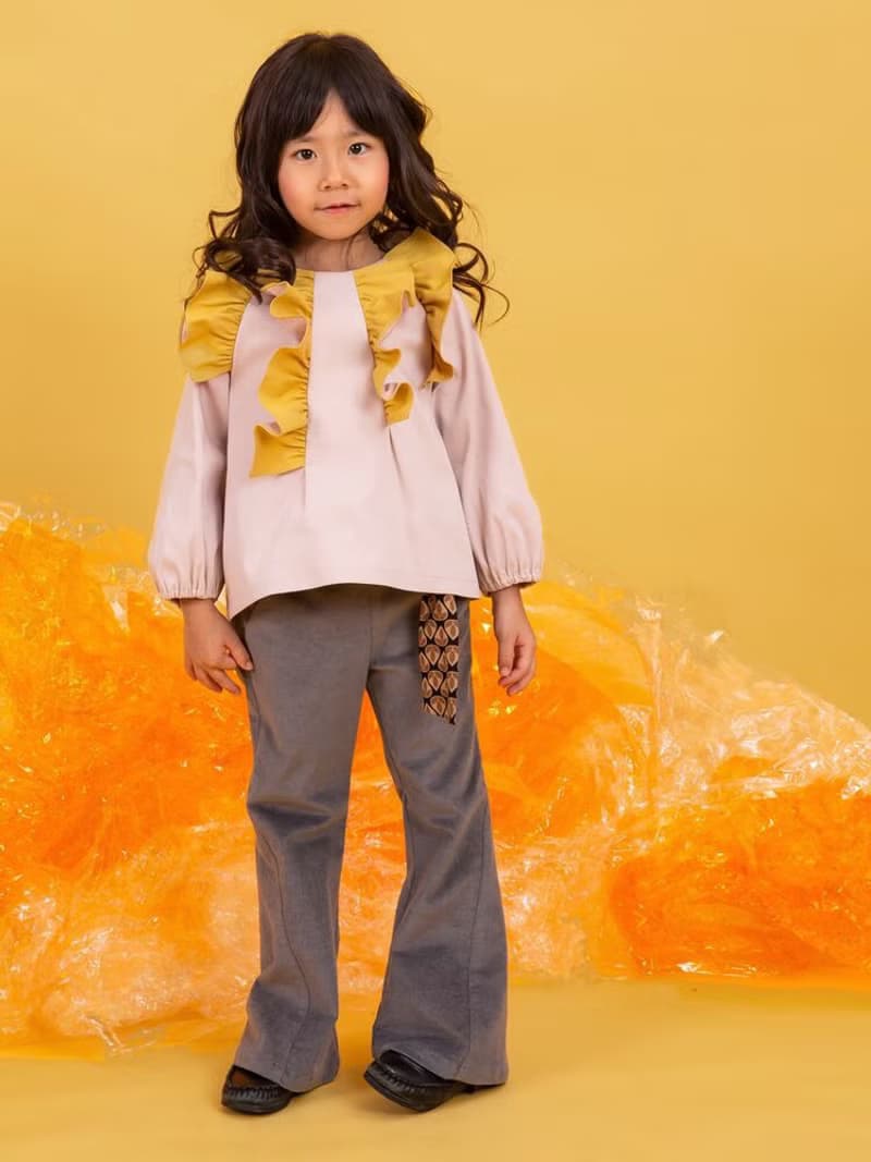 阿爾勒雙色荷葉上衣