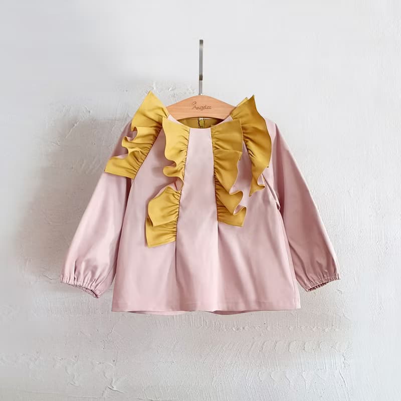 阿爾勒雙色荷葉上衣