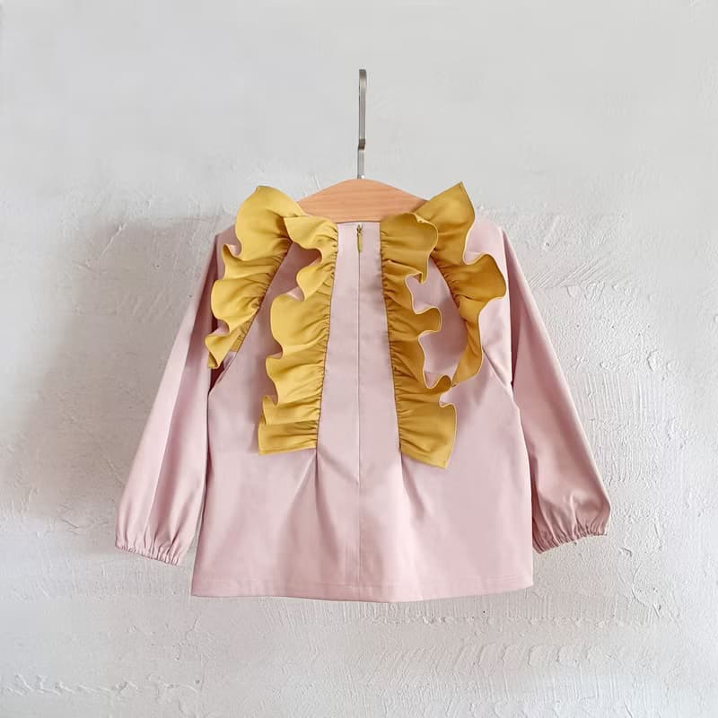 阿爾勒雙色荷葉上衣