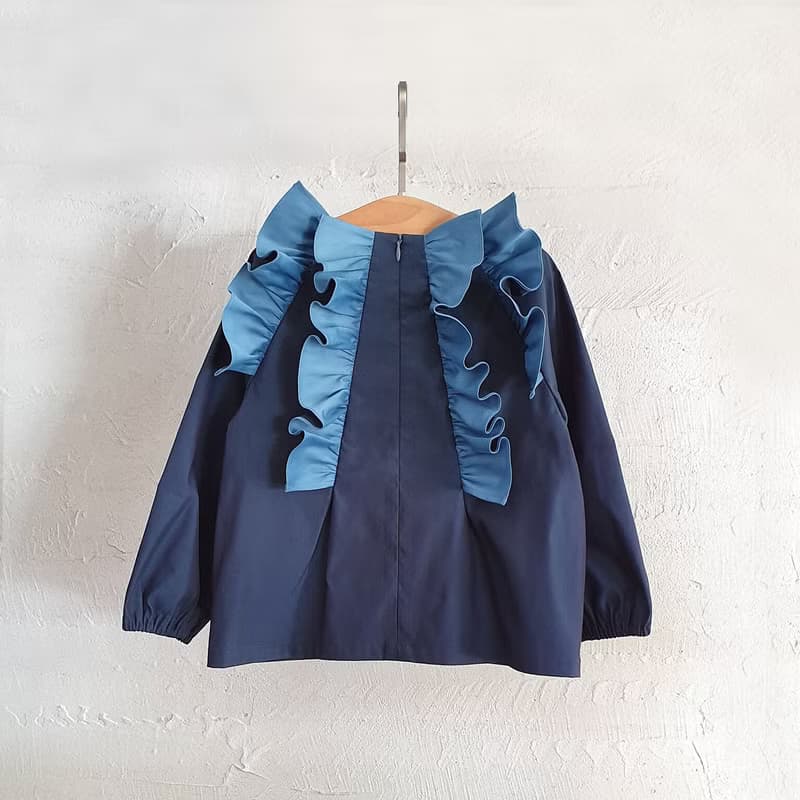 阿爾勒雙色荷葉上衣