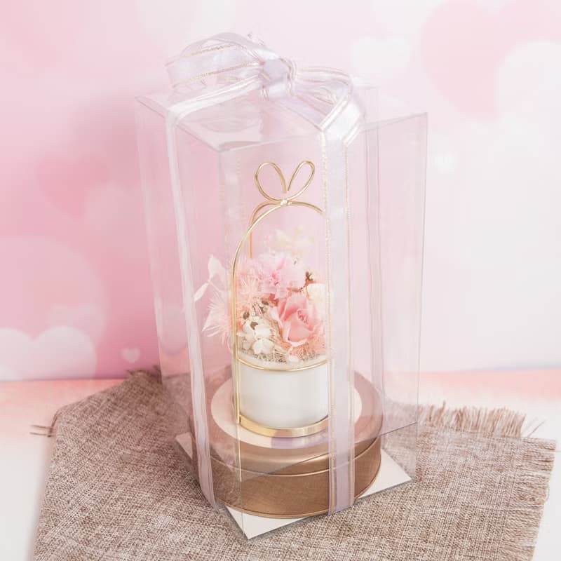 【日初芝稻Dear MeWee】花漾暖心禮盒-蝴蝶酥+瓷盆永生花