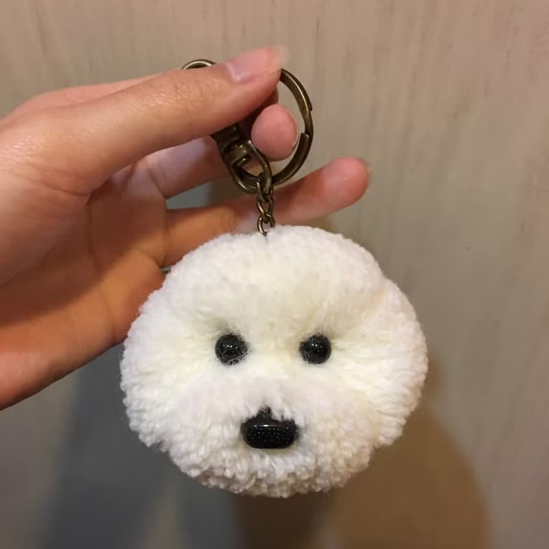 純手工製作圓耳貴賓鑰匙圈