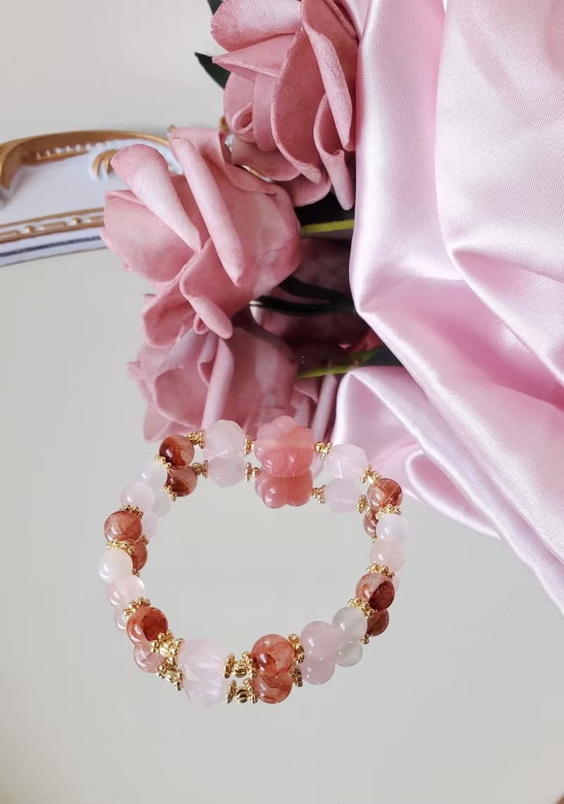 貓貓款水晶/草莓晶貓頭/鹽源貓爪-愛情桃花人緣水晶/水晶手鍊