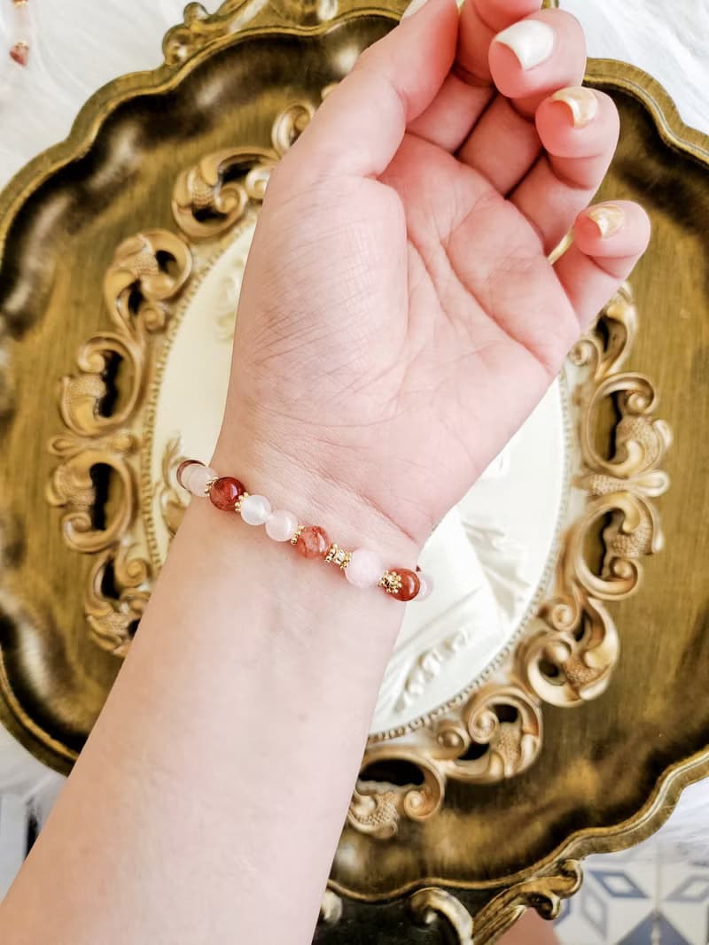 貓貓款水晶/草莓晶貓頭/鹽源貓爪-愛情桃花人緣水晶/水晶手鍊