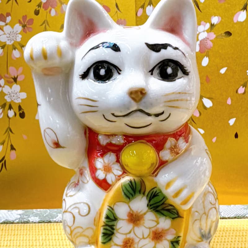 【鯉躍成祥】日本清水燒招財貓 | 鯉