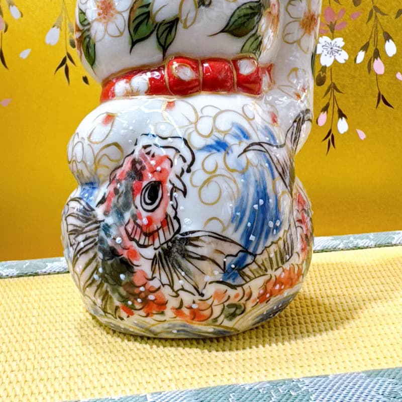 【鯉躍成祥】日本清水燒招財貓 | 鯉