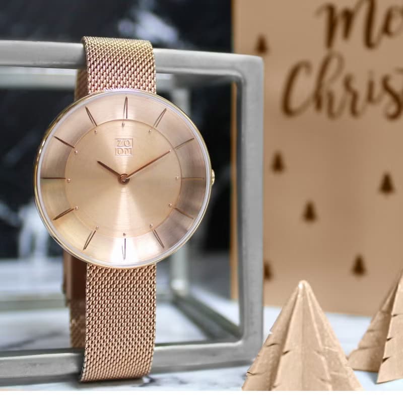 FLOATING 3867 光感美學米蘭帶女錶 - 玫瑰金