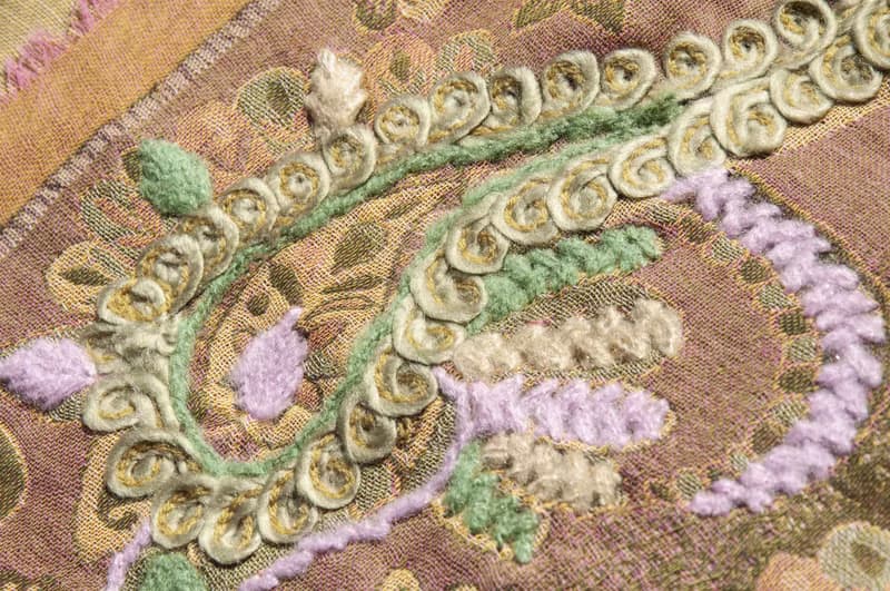 喀什米爾Cashmere/水煮羊毛披肩/針織圍巾/刺繡圍巾/羊絨披巾-花
