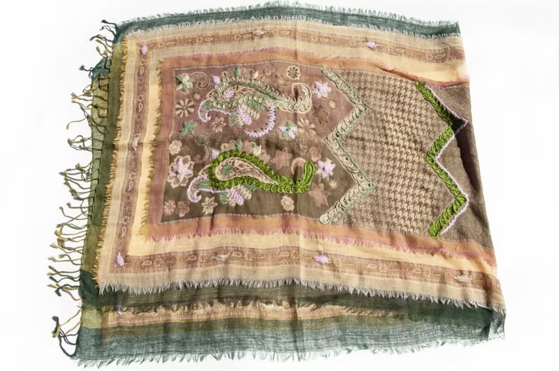 喀什米爾Cashmere/水煮羊毛披肩/針織圍巾/刺繡圍巾/羊絨披巾-花