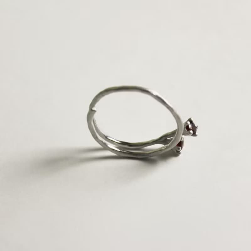 Little Mollis Ring (Garnet) sand blast finishing