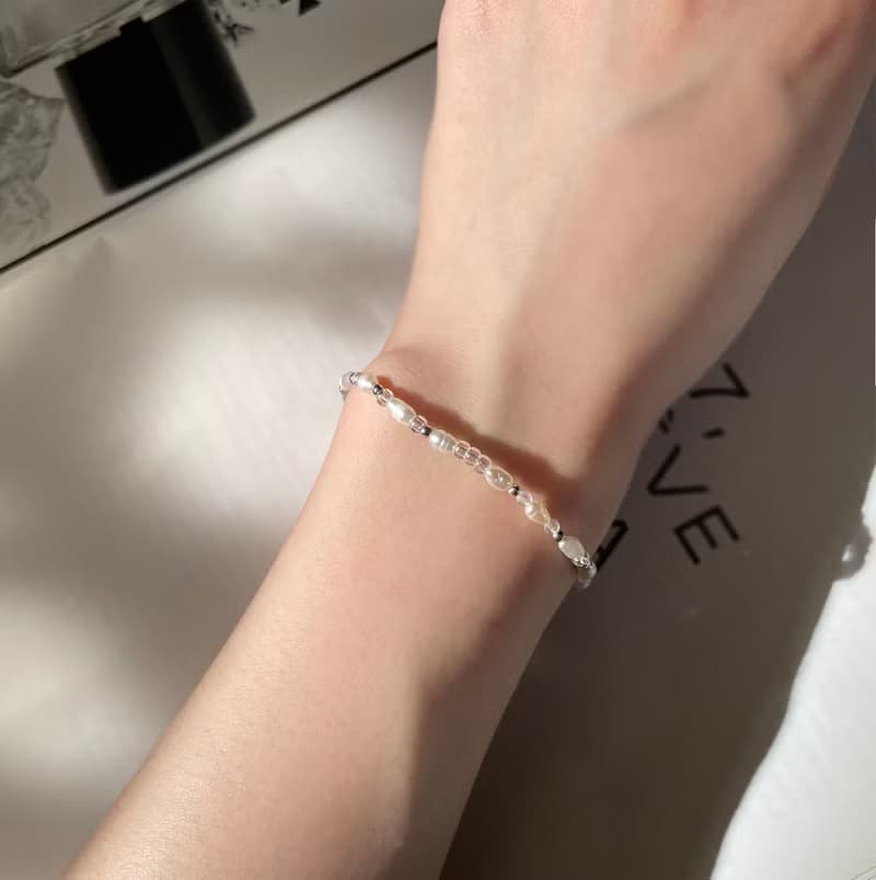 Found.Myth 忒彌斯的微笑 天然珍珠手鍊 白水晶 可水洗 手工製做