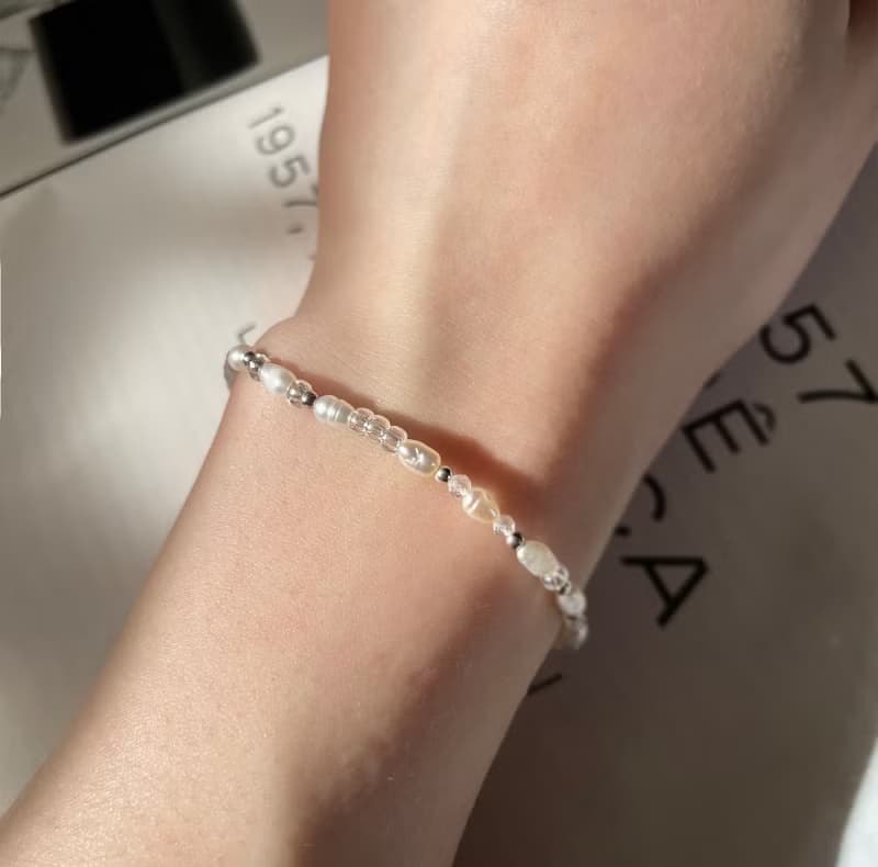 Found.Myth 忒彌斯的微笑 天然珍珠手鍊 白水晶 可水洗 手工製做